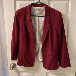 Wine colored blazer- silk lined